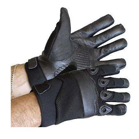 Vance VL448 Men's Black Leather Motorcycle Racing Gloves
